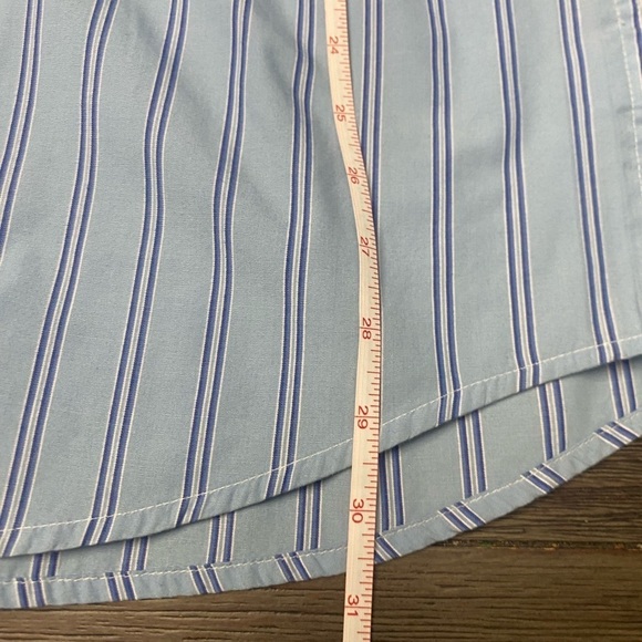 Chaps Easy Care Men’s Size XL Striped Button Down Shirt Blues - Picture 4 of 6